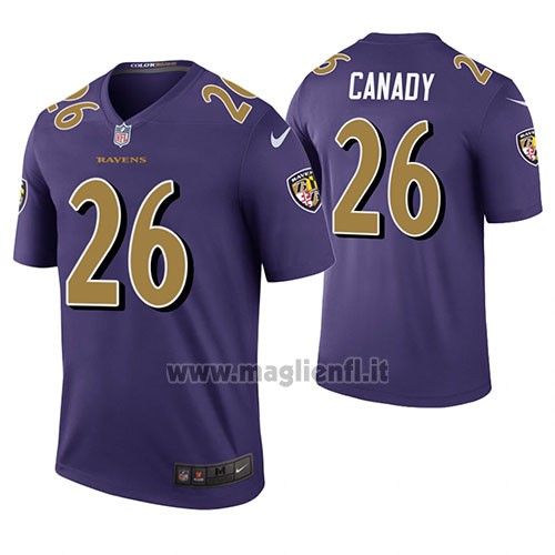 Maglia NFL Legend Baltimore Ravens Maurice Canady Viola Color Rush